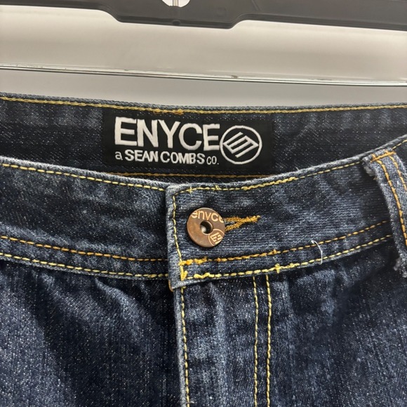 Enyce Denim Jean Shorts Men's Size 38 Dark Wash Embroidered Logo - Picture 7 of 8